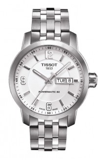 Tissot PRC 200 Men's Automatic White Dial Watch with Stainless Steel Bracelet T0554301101700