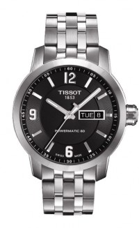 Tissot PRC 200 Men's Automatic Black Dial Watch with Stainless Steel Bracelet T0554301105700