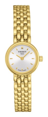 Tissot Lovely Women's Quartz Silver Dial Watch with Gold PVD Stainless Steel Bracelet T0580093303100