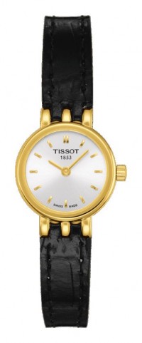 Tissot Lovely Women's Quartz Silver Dial Watch with Black Leather Strap T0580093603100
