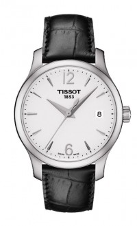Tissot Tradition Women's Quartz Silver Dial Watch with Black Leather Strap T0632101603700