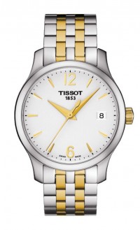 Tissot Tradition Lady Quartz Silver Dial Watch with Two-Tone Stainless Steel Bracelet T0632102203700