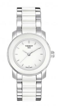 Tissot Cera Women's Quartz White Dial Watch with White and Grey Stainless Steel Bracelet T0642102201100