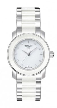 Tissot Cera Women's Quartz White Dial Diamond Watch with Stainless Steel Bracelet T0642102201600