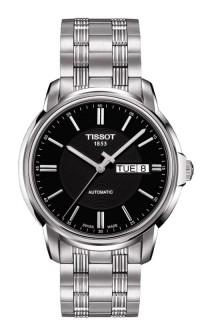 Tissot Automatics III Men's Black Dial Watch with Stainless Steel Bracelet T0654301105100