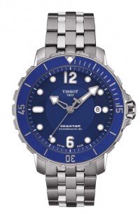 Tissot Seastar Men's Automatic Blue Dial Watch with Stainless Steel Bracelet T0664071104702