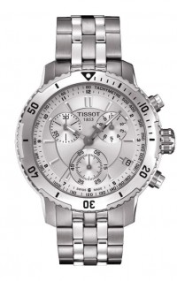 Tissot PRS 200 Men's Quartz Chronograph Silver Dial Watch with Stainless Steel Bracelet T0674171103100