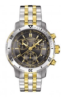 Tissot PRS 200 Men's Quartz Chronograph Black Dial Watch with Stainless Steel Bracelet T0674172205100