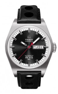 Tissot Heritage PR 516 Men's Automatic Black Dial Watch with Black Leather Strap T0714301605100