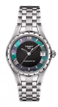 Tissot Lady T072 Women's Automatic Black MOP Dial Watch with Stainless Steel Bracelet T0722071112800