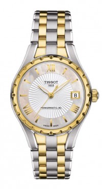 Tissot Lady Automatic White MOP Dial Watch with Two-Tone Stainless Steel Bracelet T0722072211800