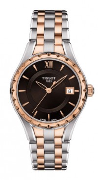 Tissot Lady Quartz Brown Dial Watch with Two-Tone Stainless Steel Bracelet T0722102229800