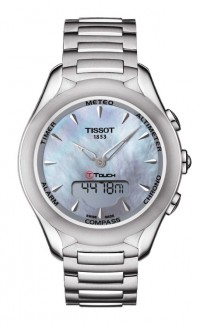 Tissot T-Touch Lady Solar MOP Dial Watch with Stainless Steel Bracelet T0752201110100