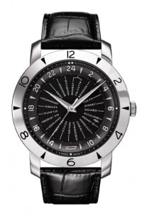 Tissot Heritage Navigator Men's Automatic COSC Black Dial Watch with Black Leather Strap T0786411605700