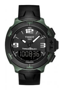 Tissot T-Race Touch Men's Quartz Chronograph Black and Green Case Watch with Black Rubber Strap T0814209705701