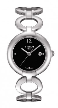 Pinky by Tissot Women's Quartz  Black Dial Watch with Stainless Steel Bracelet T0842101105700