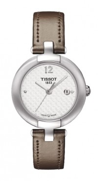 Pinky by Tissot Women's Quartz White Dial Watch with Brown Leather Strap T0842101601701