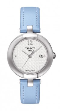 Pinky by Tissot Women's Quartz White Dial Watch with Blue Leather Strap T0842101601702