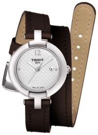 Pinky by Tissot Women's Quartz White Dial Watch with Dark Brown Double Leather Strap T0842101601703