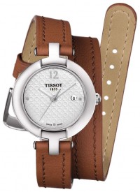 Pinky by Tissot Women's Quartz White Dial Watch with Light Brown Double Leather Strap T0842101601704