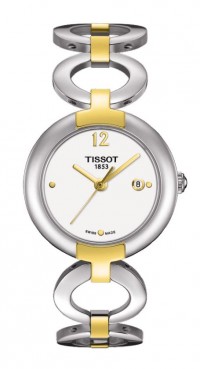 Pinky by Tissot Women's Quartz White Dial Watch with Two-Tone Stainless Steel Bracelet T0842102201700
