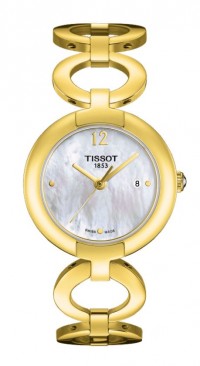 Pinky by Tissot Women's Quartz White MOP Dial Watch with Goldtone Stainless Steel Bracelet T0842103311700