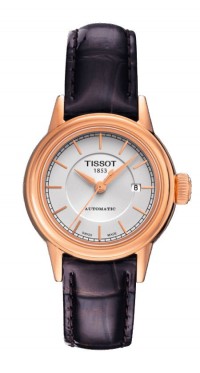 Tissot Carson Women's Automatic Index White Dial Watch with Brown Leather Strap T0852073601100
