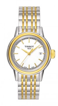 Tissot Carson Quartz Lady White Index Dial Watch with Two-tone Stainless Steel Bracelet T0852102201100