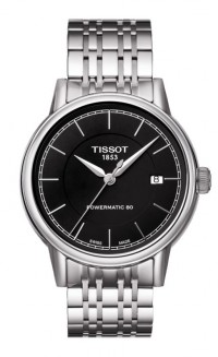 Tissot Carson Men's Automatic Black Dial Watch with Stainless Steel Bracelet T0854071105100