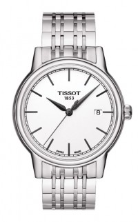 Tissot Carson Men's Quartz White Dial Watch with Stainless Steel Bracelet T0854101101100
