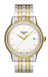 Tissot Carson Men's Quartz White Index Dial Watch with Stainless Steel Bracelet T0854102201100