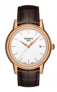 Tissot Carson Men's Quartz White Dial Watch with Brown Leather Strap T0854103601100