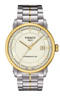 Tissot Luxury Automatic Men's Ivory Dial Watch with Stainless Steel Bracelet T0864072226100