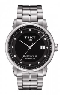 Tissot Luxury Automatic COSC Men's Chronometer Black Dial Watch with Stainless Steel Bracelet T0864081105600