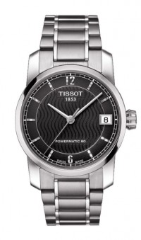 Tissot Titanium Women's Automatic Black Dial Watch with Titanium Bracelet T0872074405700