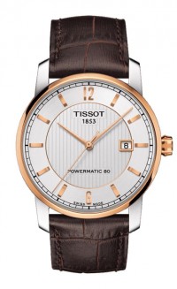 Tissot Titanium Men's Automatic Silver Dial with Brown Leather Strap T0874075603700