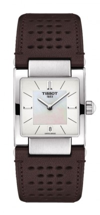 Tissot Lady T02 Women's Quartz White MOP Dial Watch with Brown Leather Strap T0903101611100