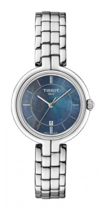 Tissot Flamingo Women's Quartz MOP Black Dial with Stainless Steel Bracelet T0942101112100