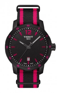 Tissot Quickster Men & Women's Quartz Black and Pink Dial with Synthetic Straps  T0954103705701