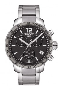 Tissot Quickster Men's Quartz Chronograph Anthracite Dial Watch with Stainless Steel Bracelet T0954171106700