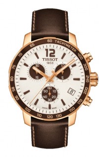 Tissot Quickster Women's Quartz Silver Dial with Brown Sub-Dials and Leather Strap T0954173603701