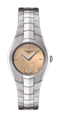 Tissot T-Round Women's Quartz Orange MOP Dial Watch with Stainless Steel Bracelet T0960091143100