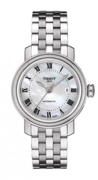 Tissot Bridgeport Women's Automatic White MOP Watch with Stainless Steel Bracelet T0970071111300