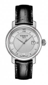 Tissot Bridgeport Women's Quartz Silver Dial with Black Leather Strap T0970101603800