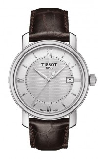 Tissot Bridgeport  Men's Quartz Silver Dial with Brown Leather Strap T0974101603800