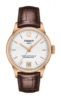 Tissot Chemin Des Tourelles Women's Automatic White Dial with Brown  Leather Strap T0992073603700