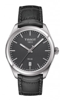 Tissot PR 100 Men's Quartz Gun Dial with Gun Leather Strap T1014101644100