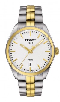 Tissot PR 100 Men's Quartz Silver Dial with Two-Tone Stainless Steel Bracelet T1014102203100