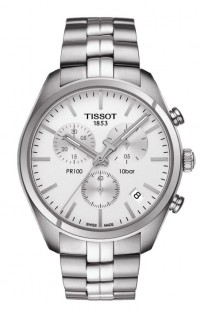 Tissot PR 100 Men's Quartz Chronograph Silver Dial with  Stainless Steel Bracelet T1014171103100