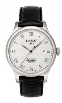 Tissot Le Locle Men's Automatic White Dial Watch with Black Leather Strap T41142333
